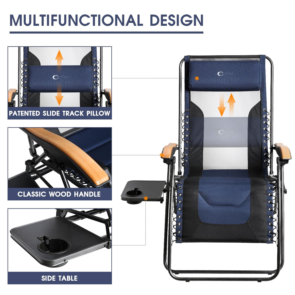 Oversized Mesh Zero Gravity Reclining Patio Chairs, 2 Pack H483