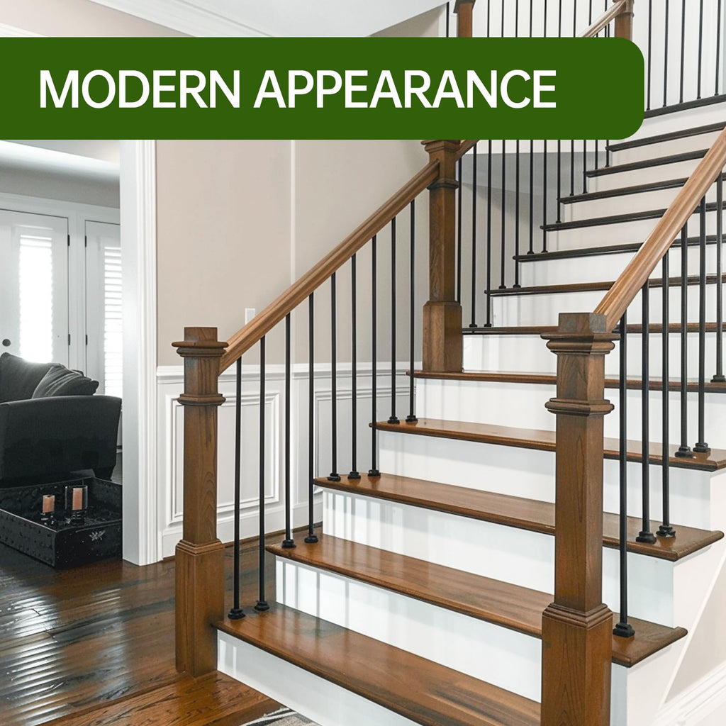 32"-100Pack Aluminum Deck Balusters Hollow Round Deck Railing Spindles Matte Coated Black L5470
