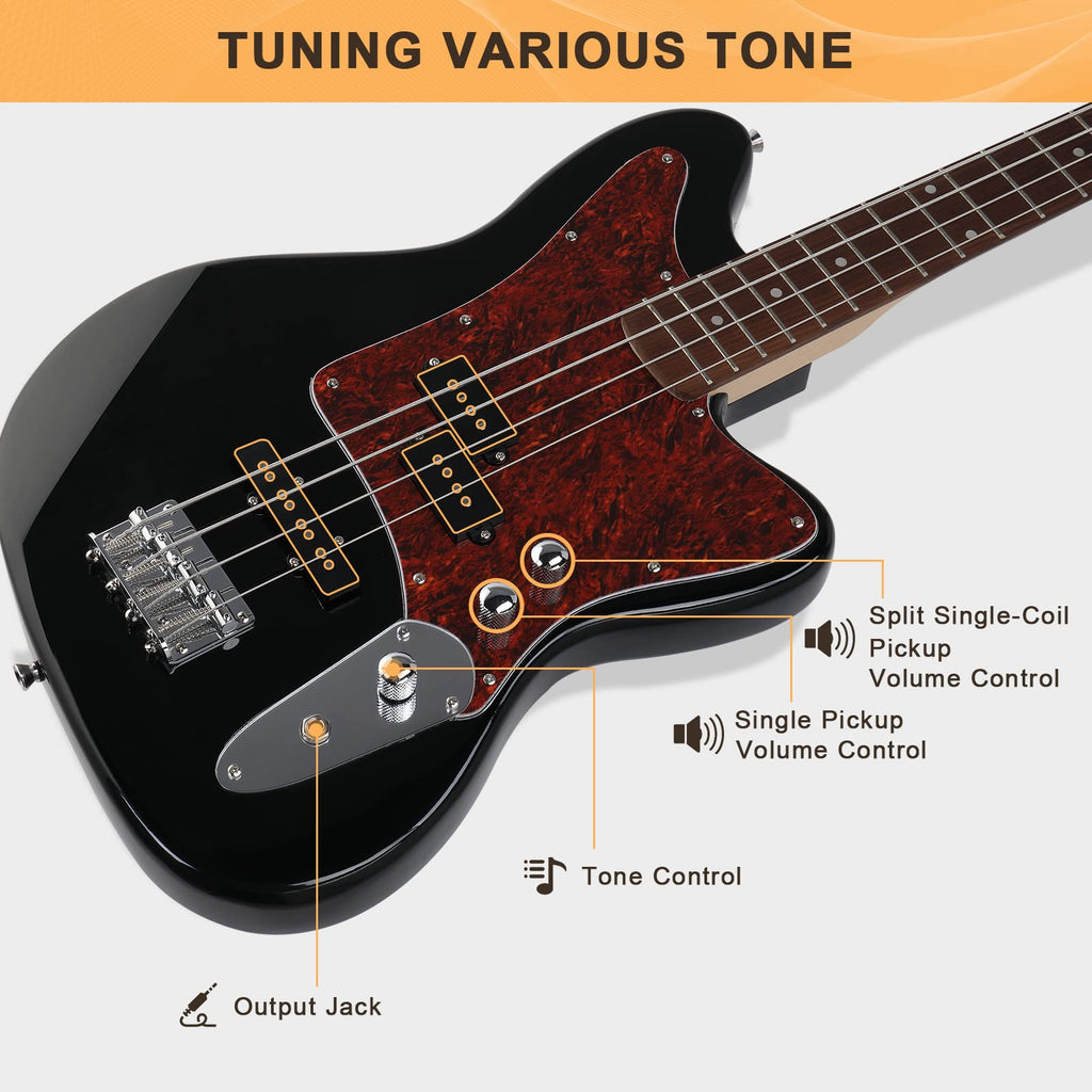 4 String Electric Bass Guitar Beginner Kit with Amp D30202