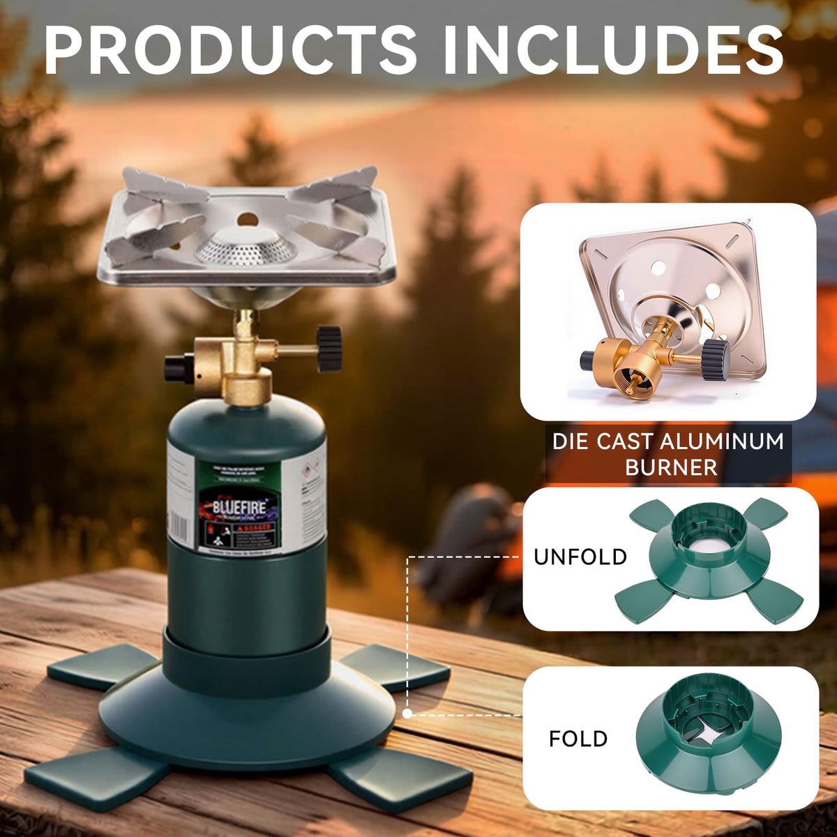 Portable 10000BTU Single Burner Propane Camping Stove I73029
