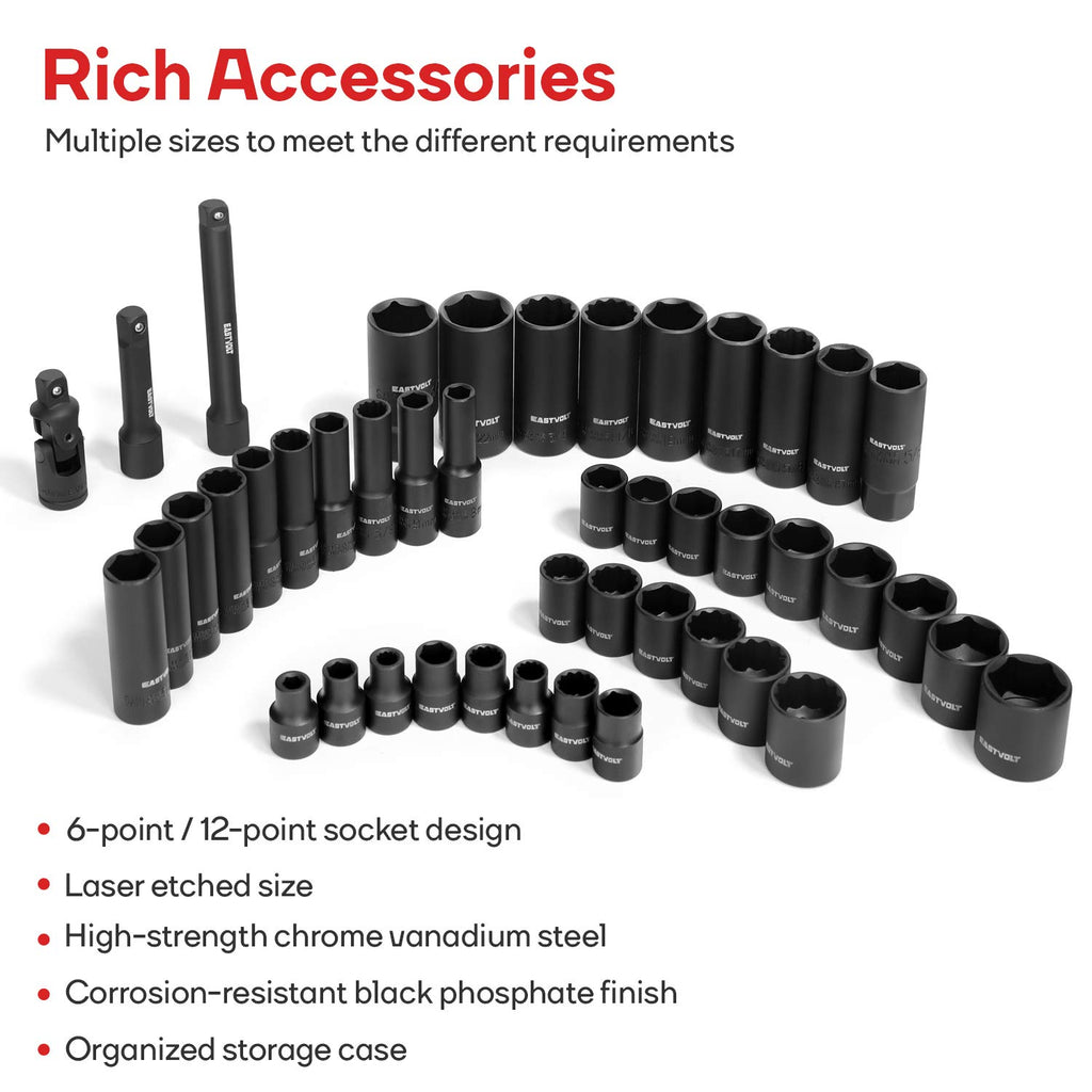 46 Pieces Drive Socket Ratchet Wrench Set with Storage Case P941999