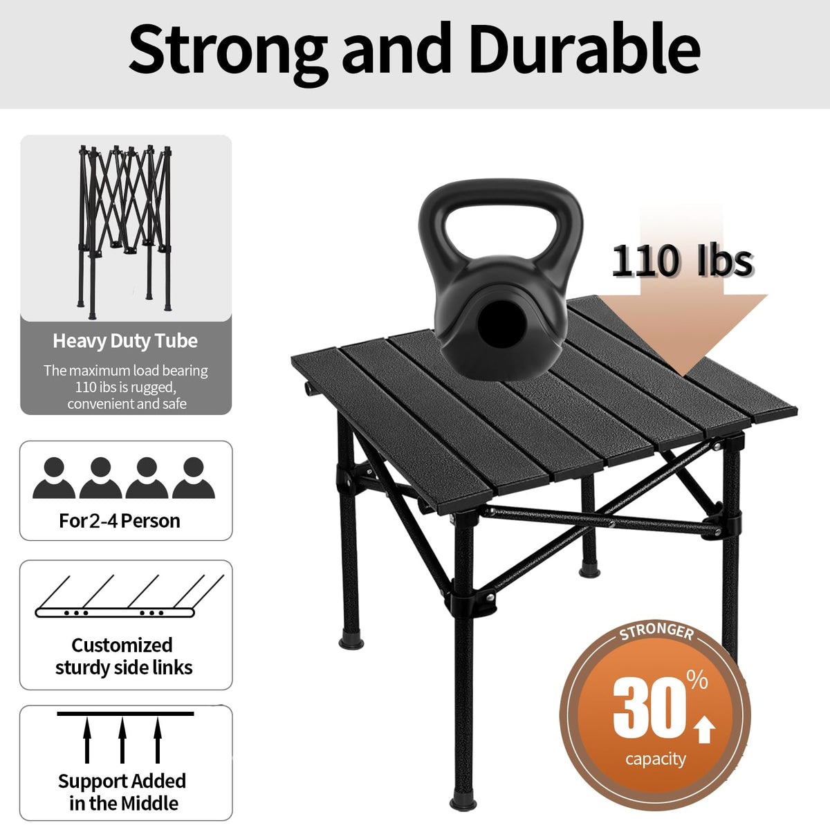 Lightweight Compact Aluminum Camping Table with Carry Bag W328