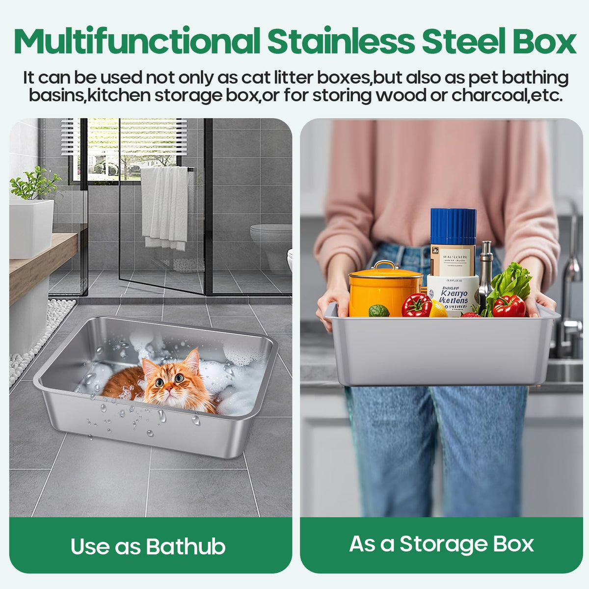 Stainless Steel Cat Litter Box O32965