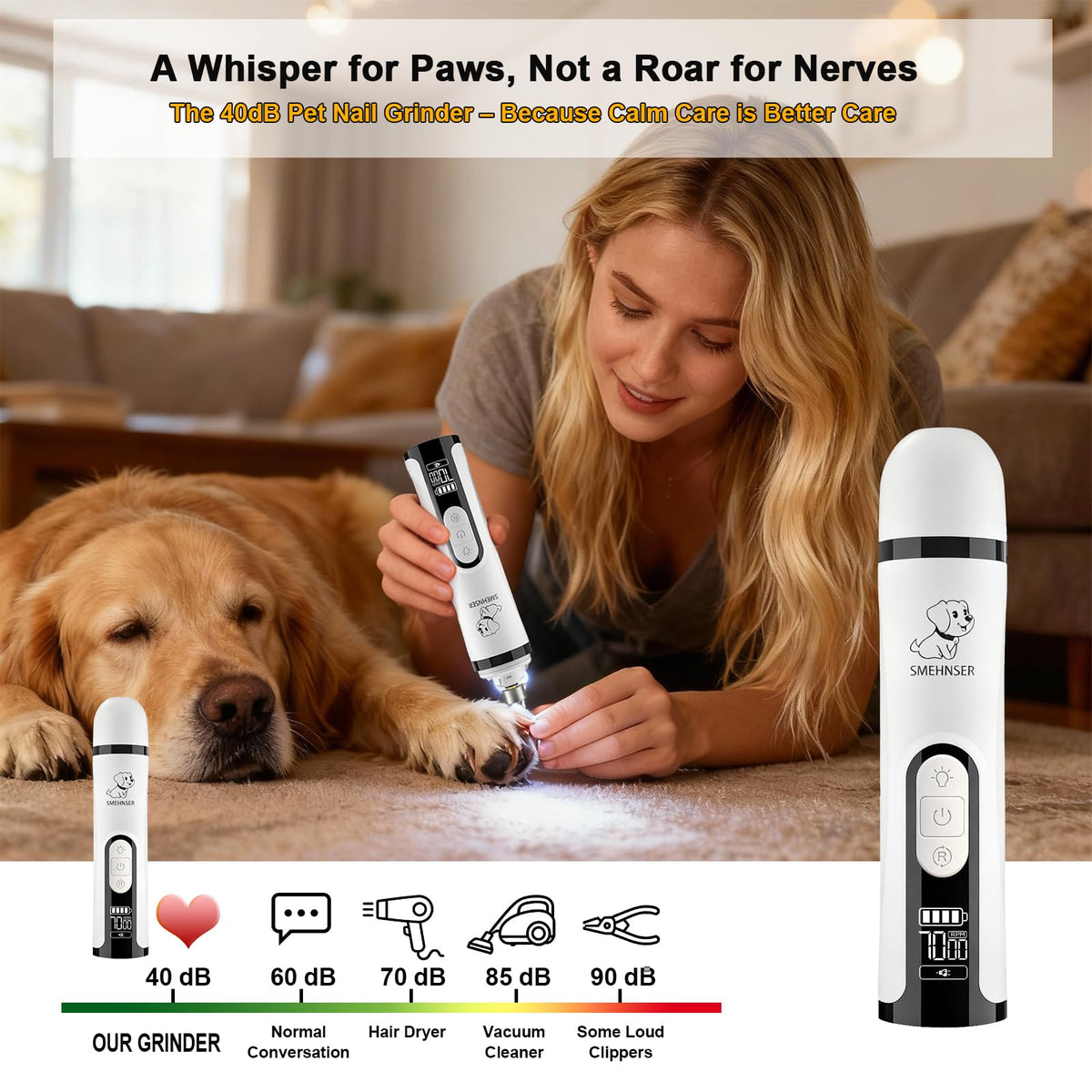 Dog Nail Grinder with LED Light B362