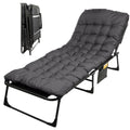 Folding Camping Cot with Mattress, Heavy Duty Foldable Bed with 3 Recline Positions, Gray W328505