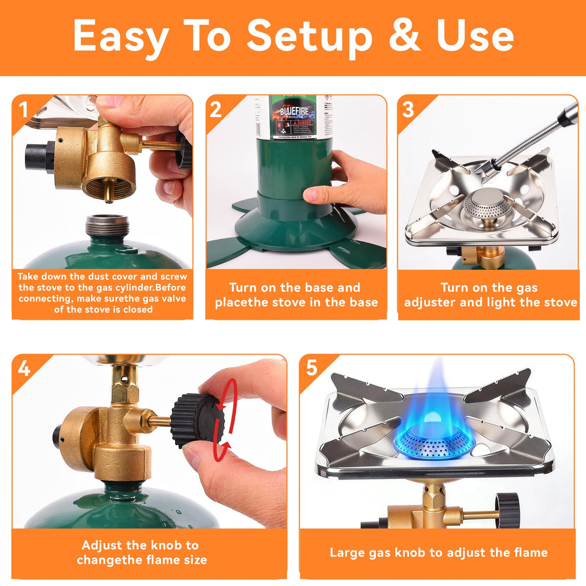 Portable 10000BTU Single Burner Propane Camping Stove I73029