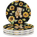 Round Absorbent Ceramic Coasters Set of 4 Q110414
