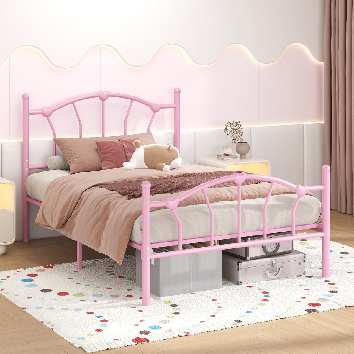 Twin Metal Platform Bed D9712