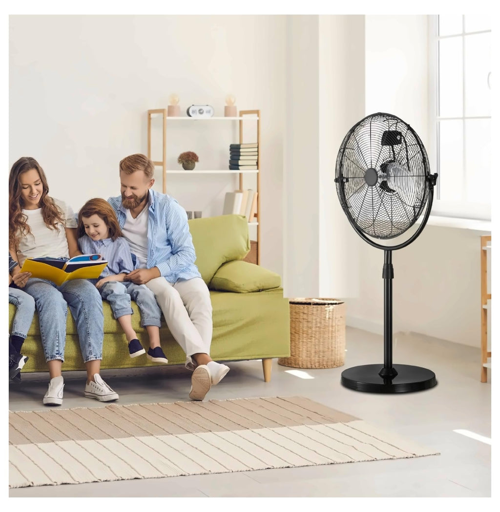 20 Inch 3 Speed Adjustable Height Pedestal Fan N96394