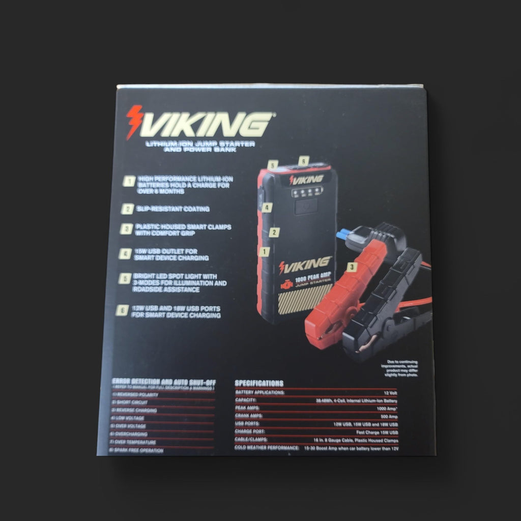 1000 Peak amp Lithium-ion Jump Starter and Power Bank Y656008