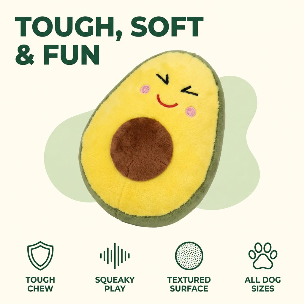 Squeaky Plush Avocado Dog Chew Toy R194333