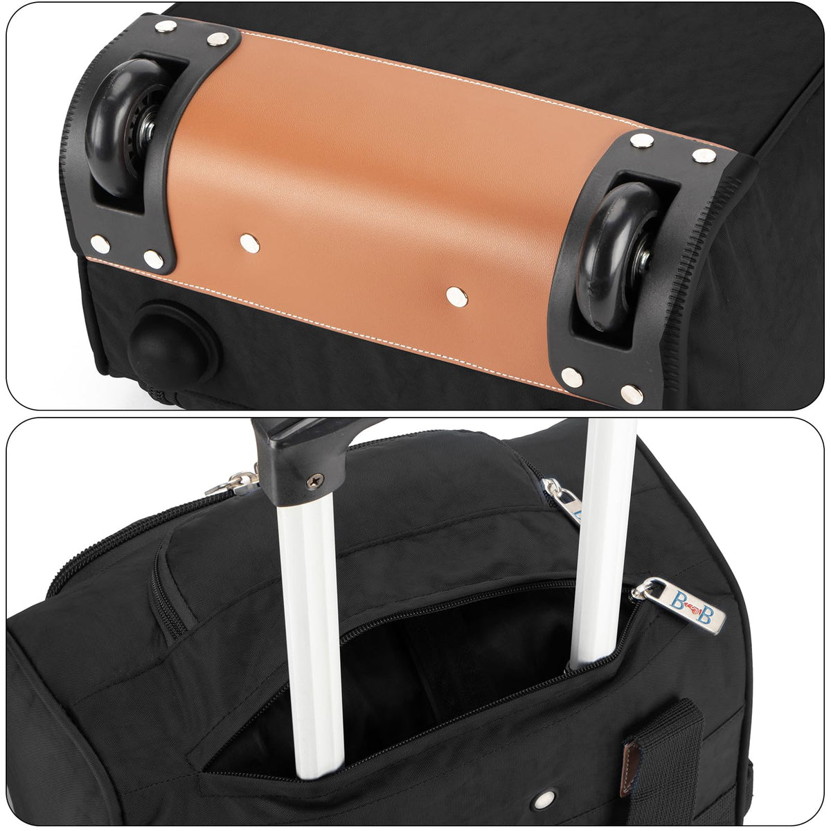 17x13x8 Inches Rolling Underseat Travel Bag Black V94304
