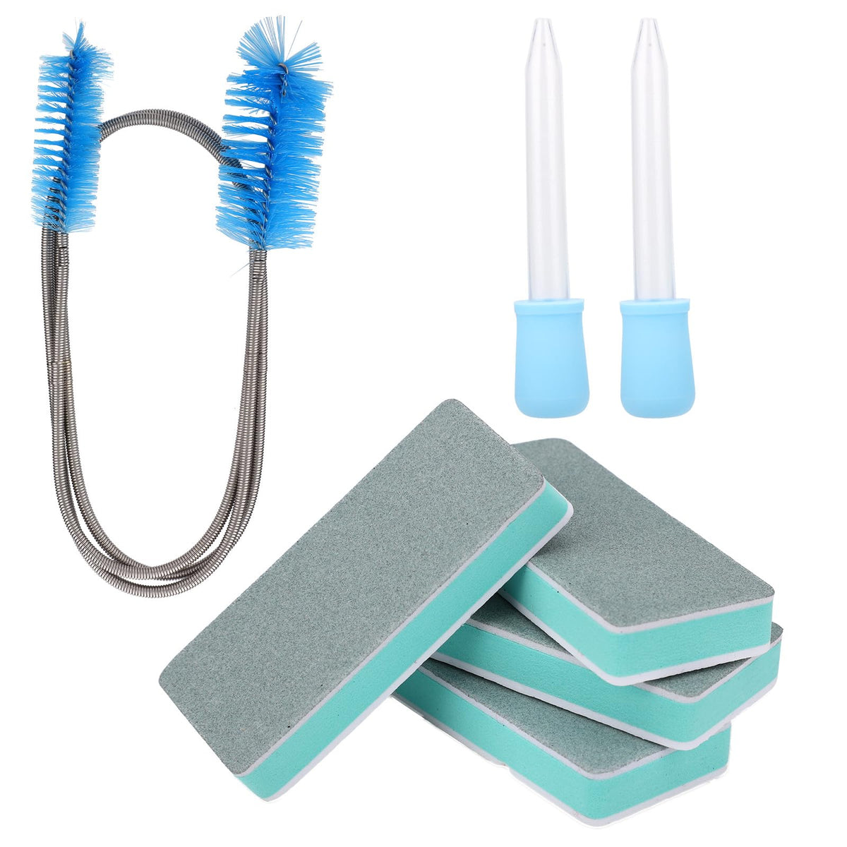 Aquarium Cleaning Tools Kit with Sponge Scrubbers and Brushes F56256