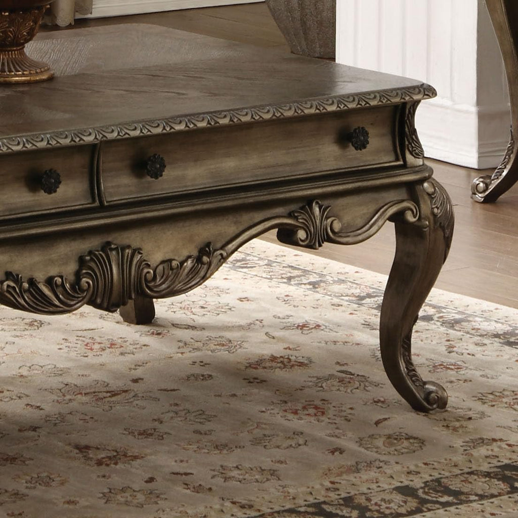 Oak Sofa Table with 2 Drawers and Bottom Shelf E664384