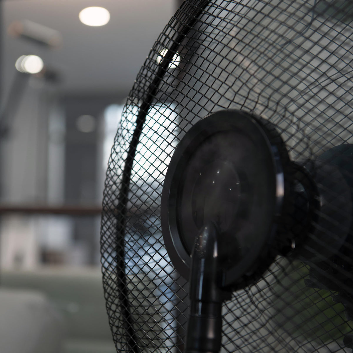 47" Misting Oscillating Pedestal Fan with Water Tank, Remote, Timer, 3 Speeds, Black White H42716