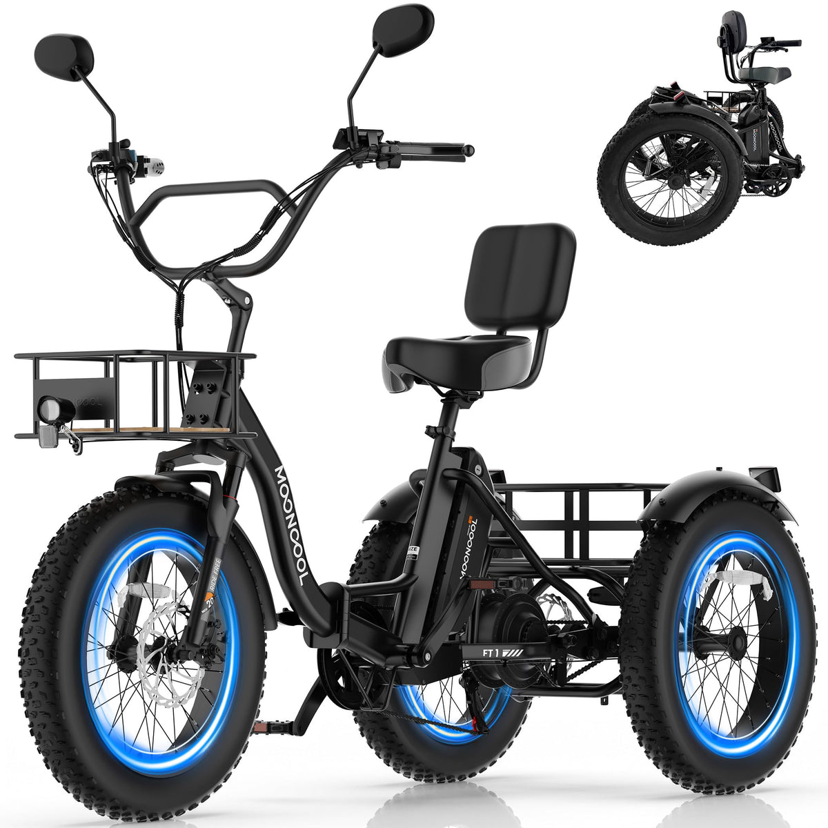 20" Fat Tire 7 Speed Folding Electric Trike K166