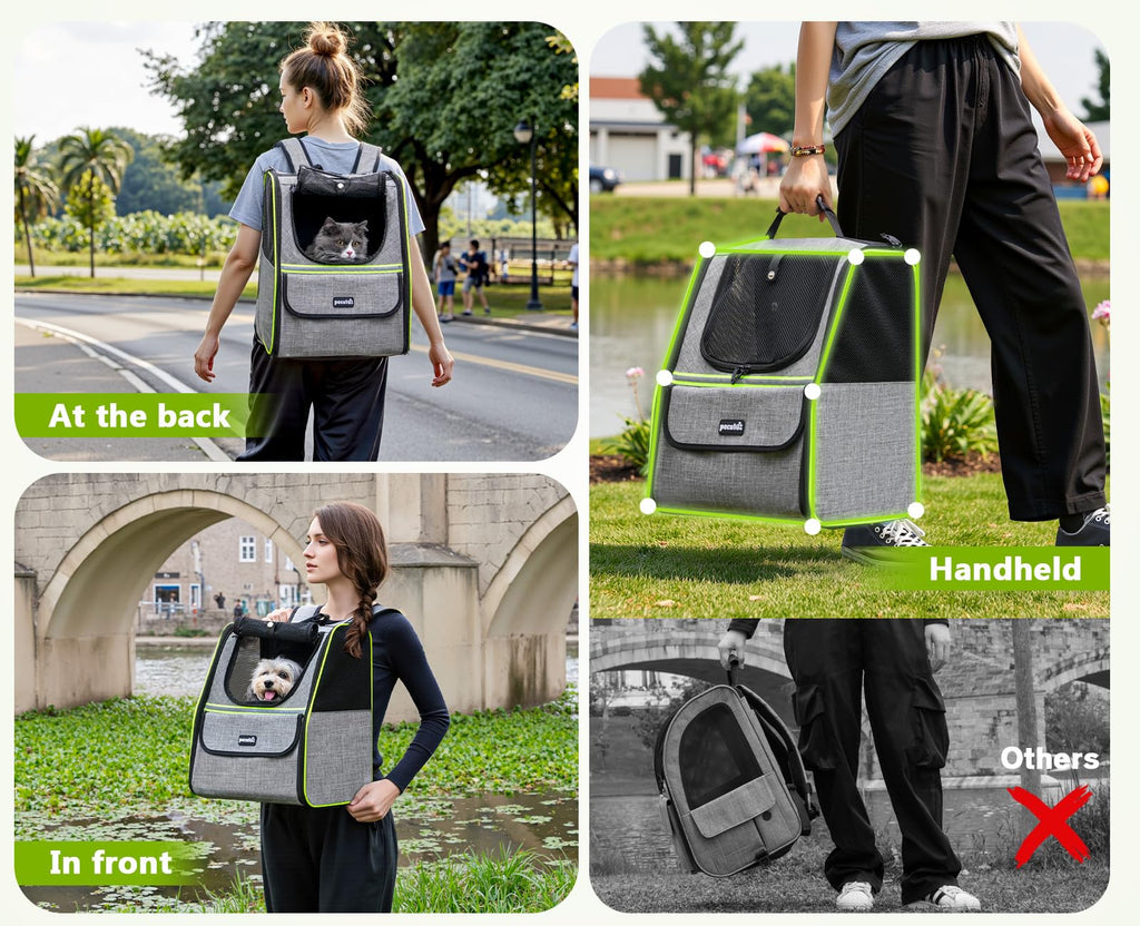 Expandable Cat Backpack Carrier with Ventilated Mesh, Grey R88949