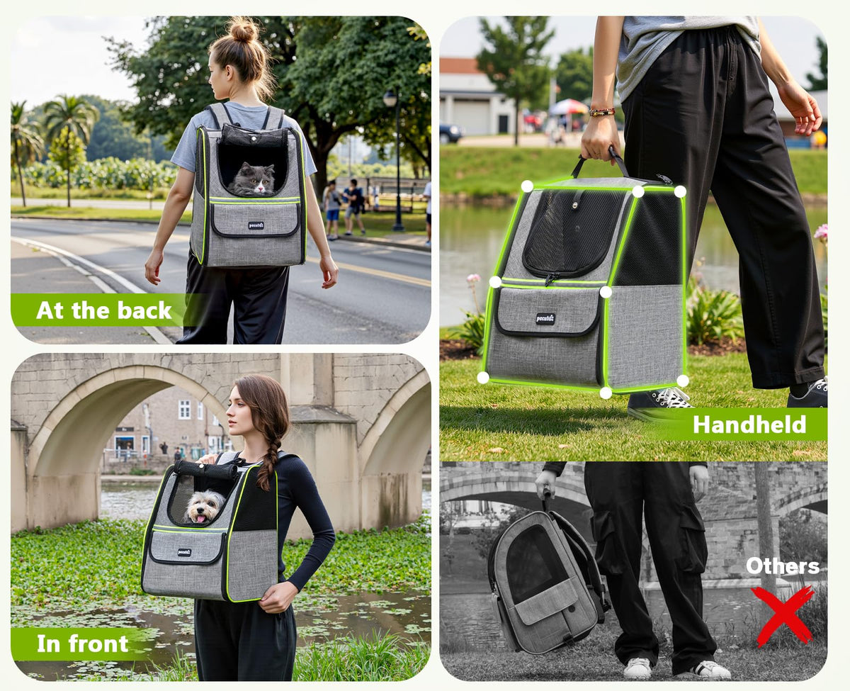 Expandable Cat Backpack Carrier with Ventilated Mesh, Grey R88949