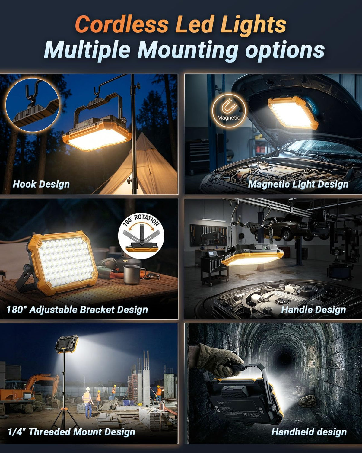 Rechargeable Magnetic LED Work Light G349