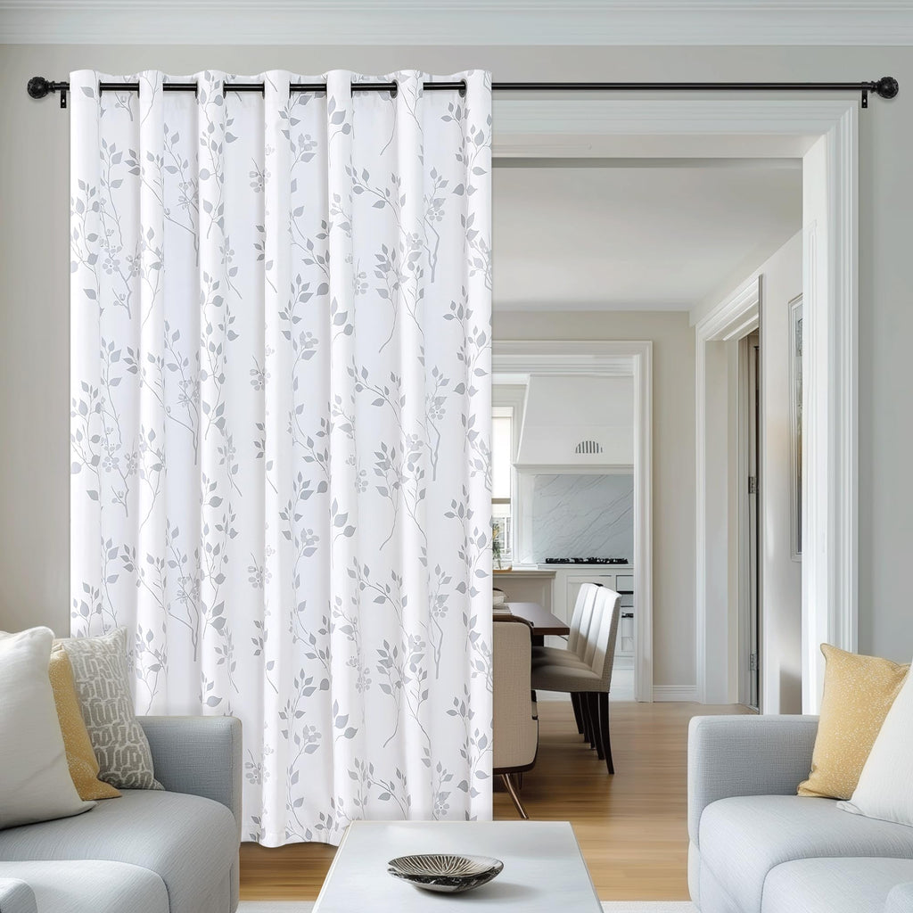 Grey White 100x84 Blackout Curtains J5519