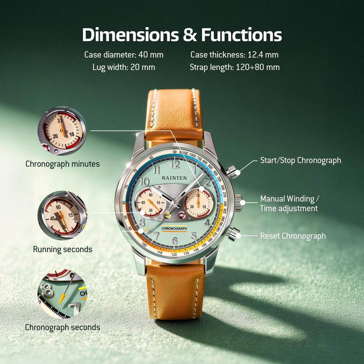 40mm Chronograph Mechanical Watch Z9316
