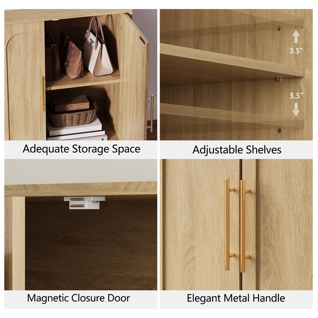 31.5" Oak Sideboard Buffet Cabinet with Storage Y29001