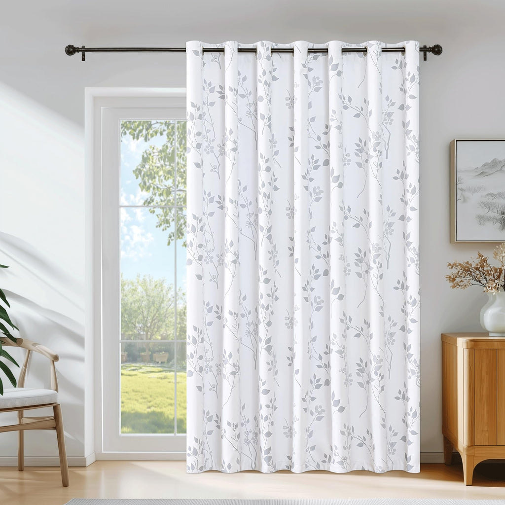 Grey White 100x84 Blackout Curtains J5519