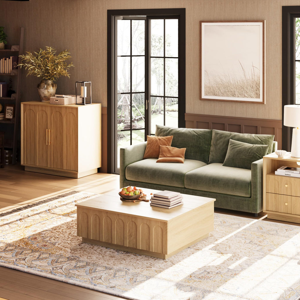 31.5" Oak Sideboard Buffet Cabinet with Storage Y29001