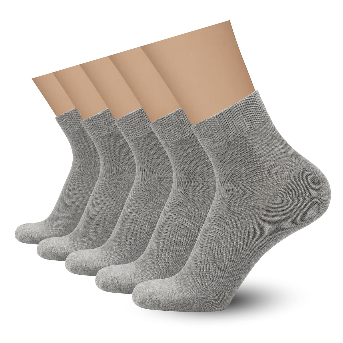 Mens Rayon Bamboo Mesh Breathable Ankle Socks 5 Pairs C5616
