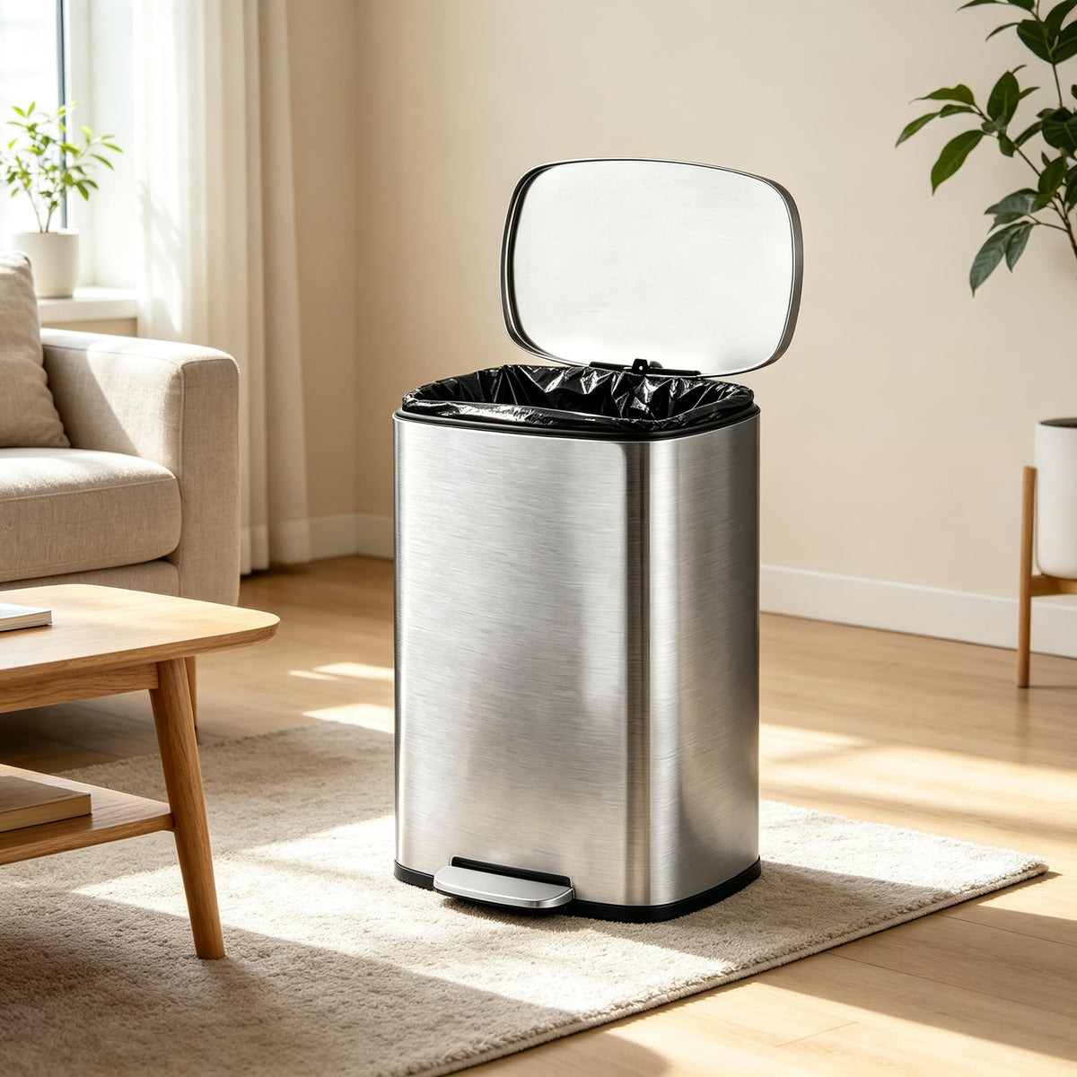 13 Gallon Stainless Steel Step Trash Can Q41142