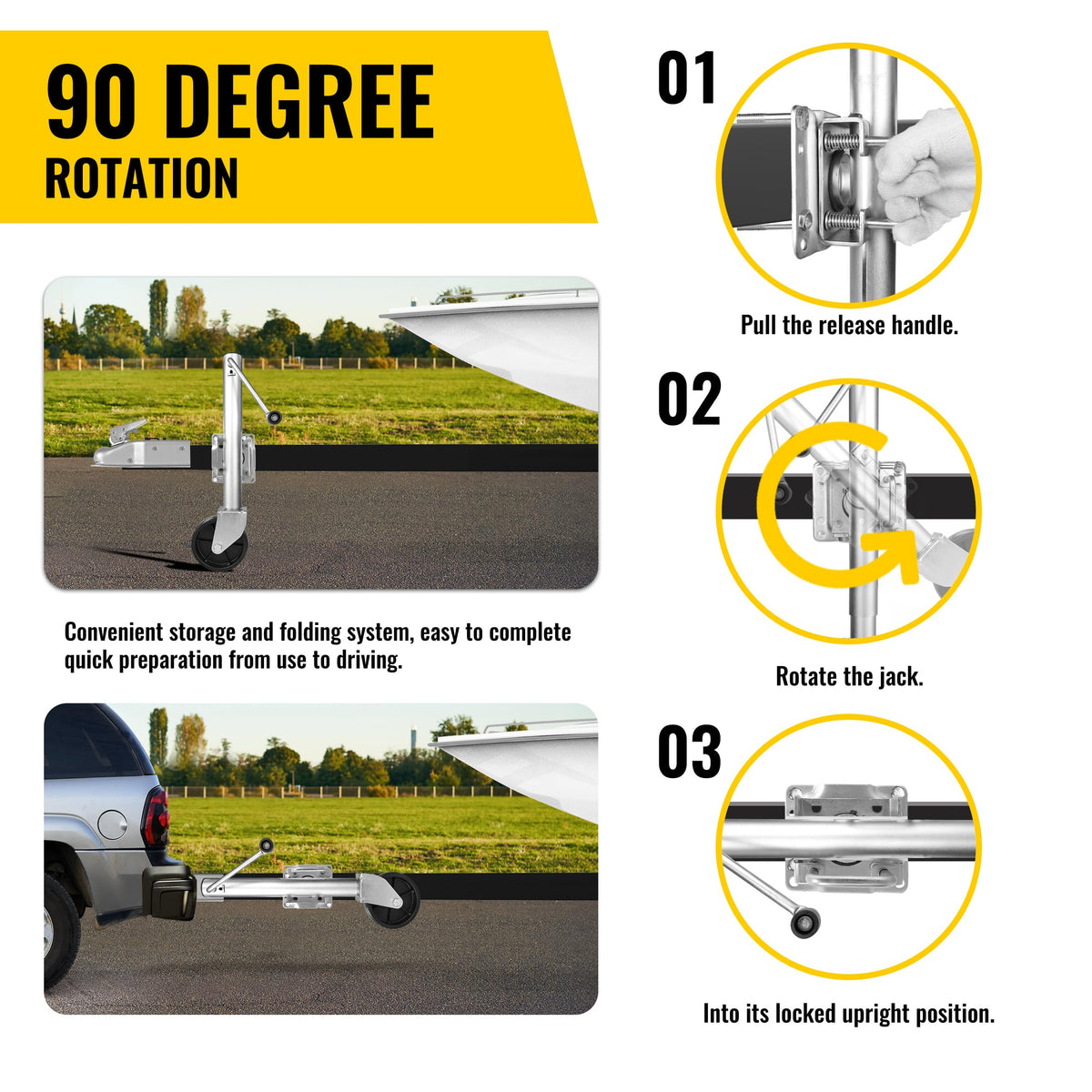 10" 1,000 lb Capacity Trailer Jack with Wheel P5914