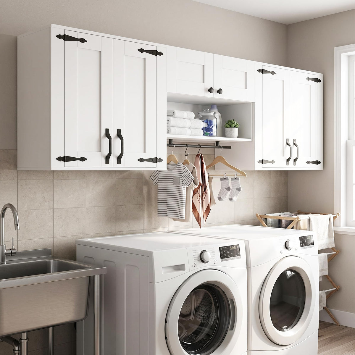 Wall Mounted Laundry Room Cabinet Set D726550