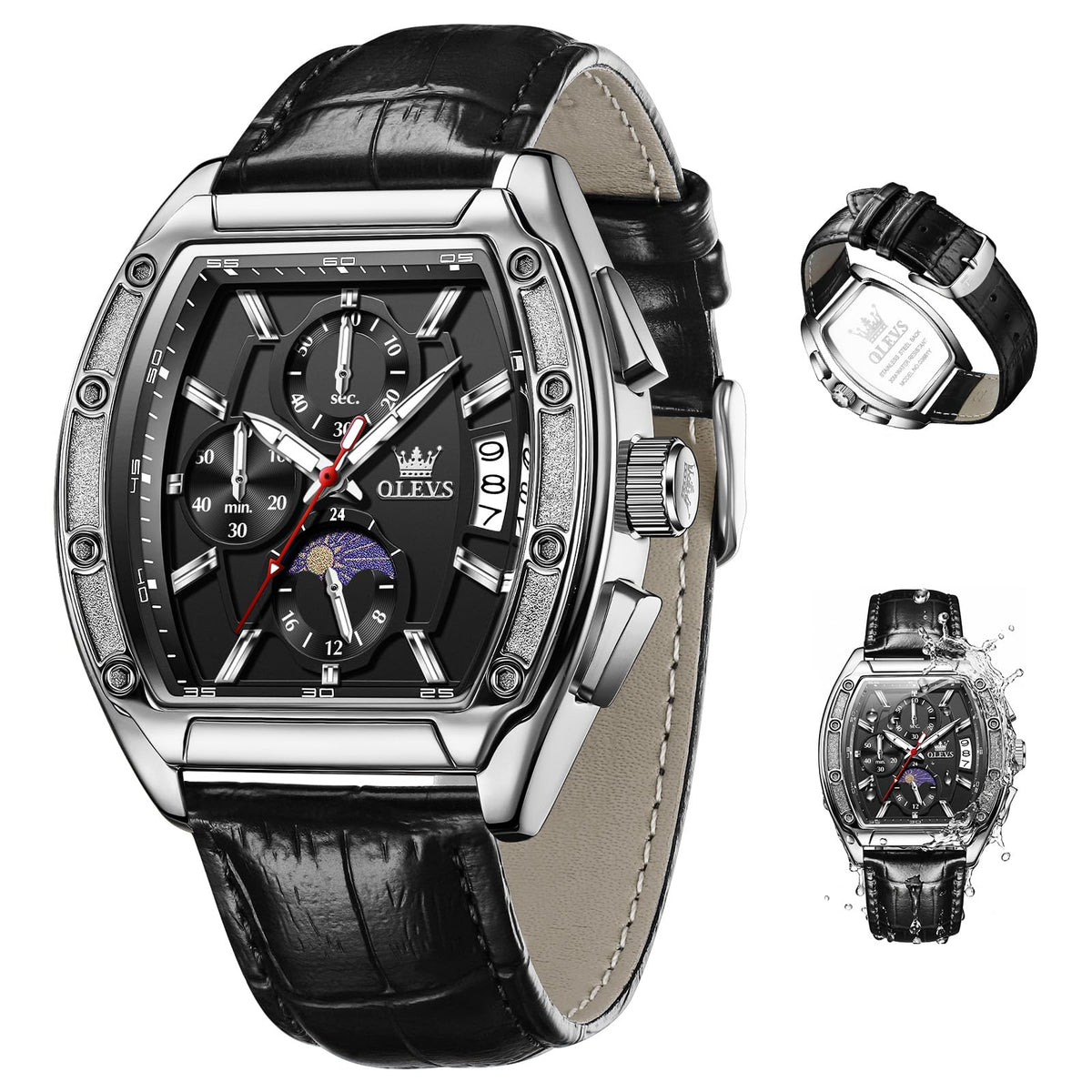 Men's Chronograph Moon Phase Waterproof Watch U911