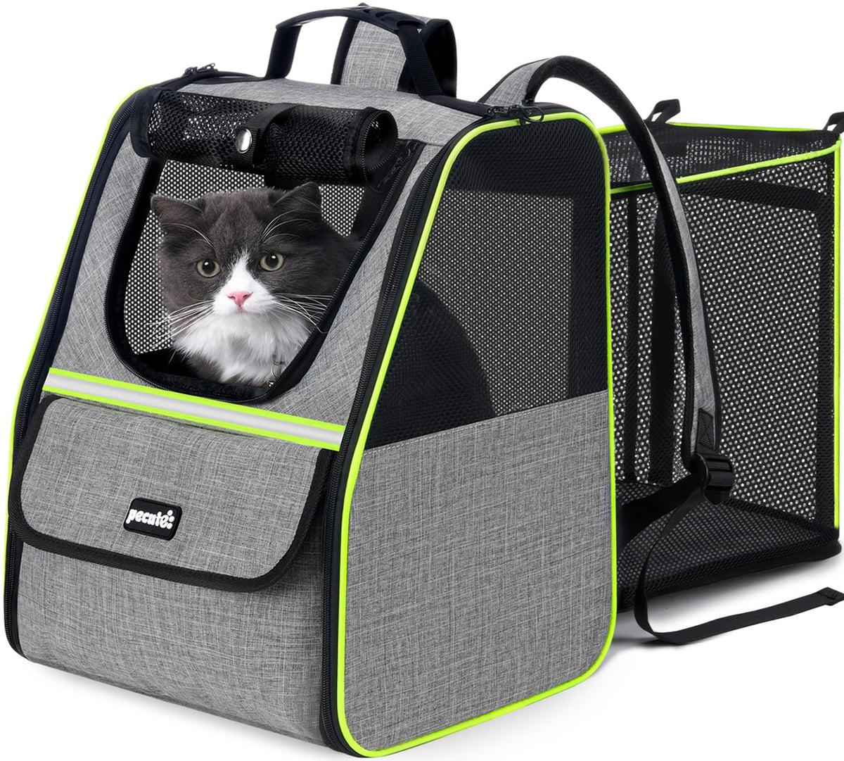 Expandable Cat Backpack Carrier with Ventilated Mesh, Grey R88949