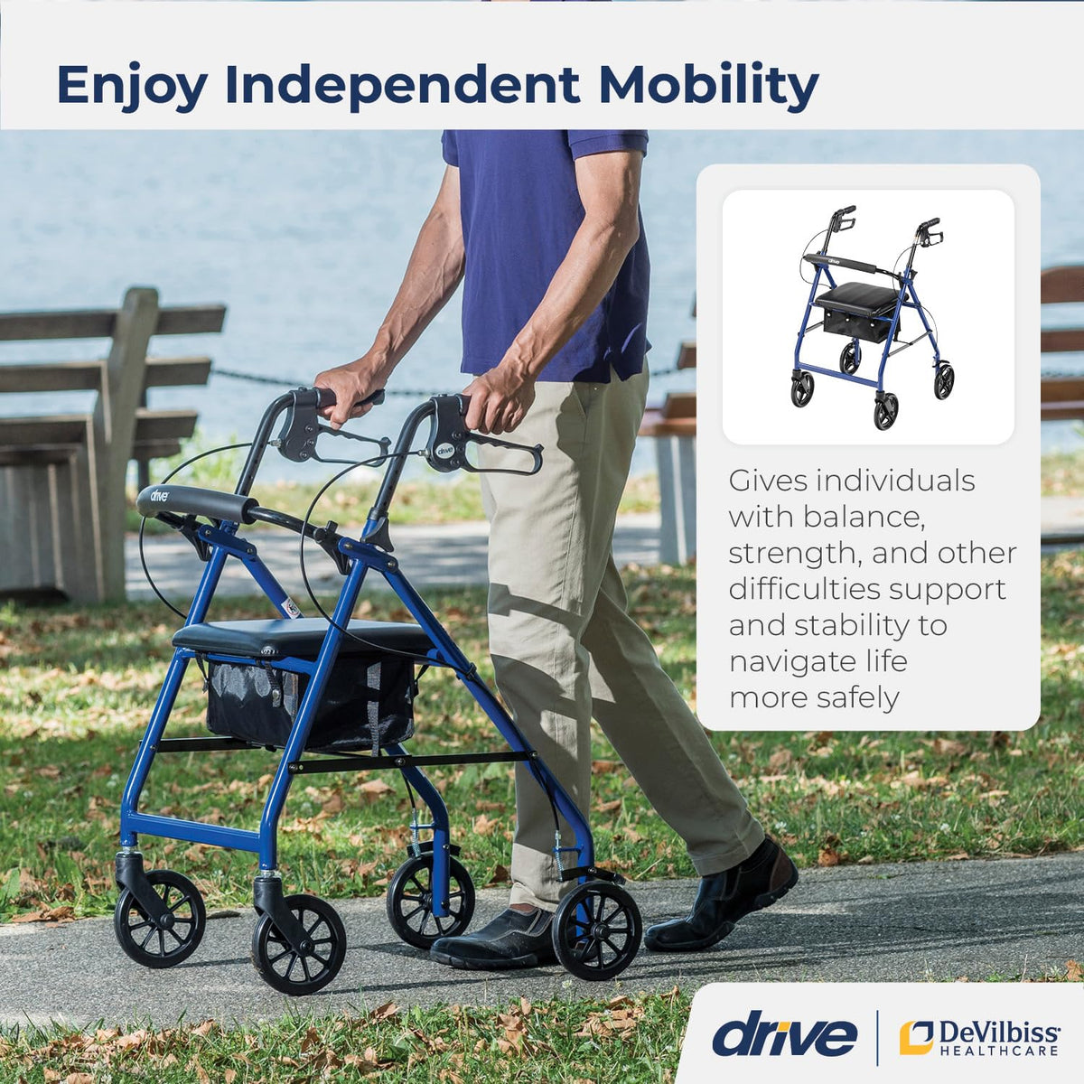Foldable Rollator Walker with Seat W576