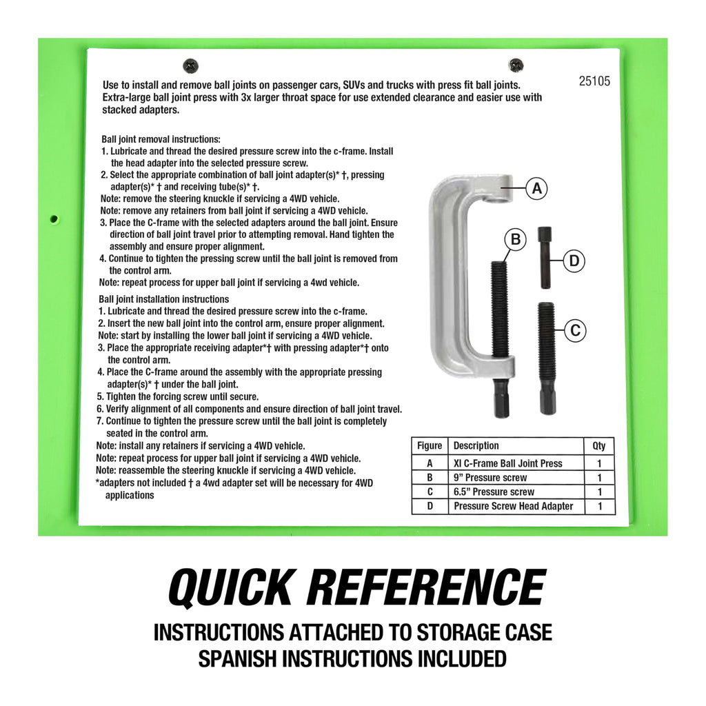 XL C-Frame Ball Joint Press Kit K739