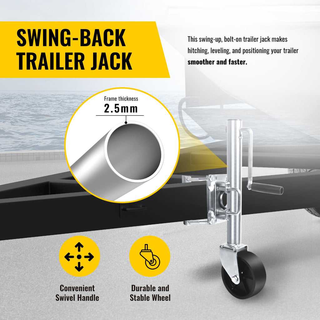 10" 1,000 lb Capacity Trailer Jack with Wheel P5914