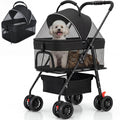 Foldable Pet Stroller with Detachable Carrier U901943