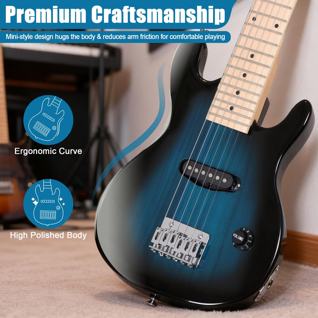 30" Blue Electric Guitar Beginner Kit with Amp and Bag U50053
