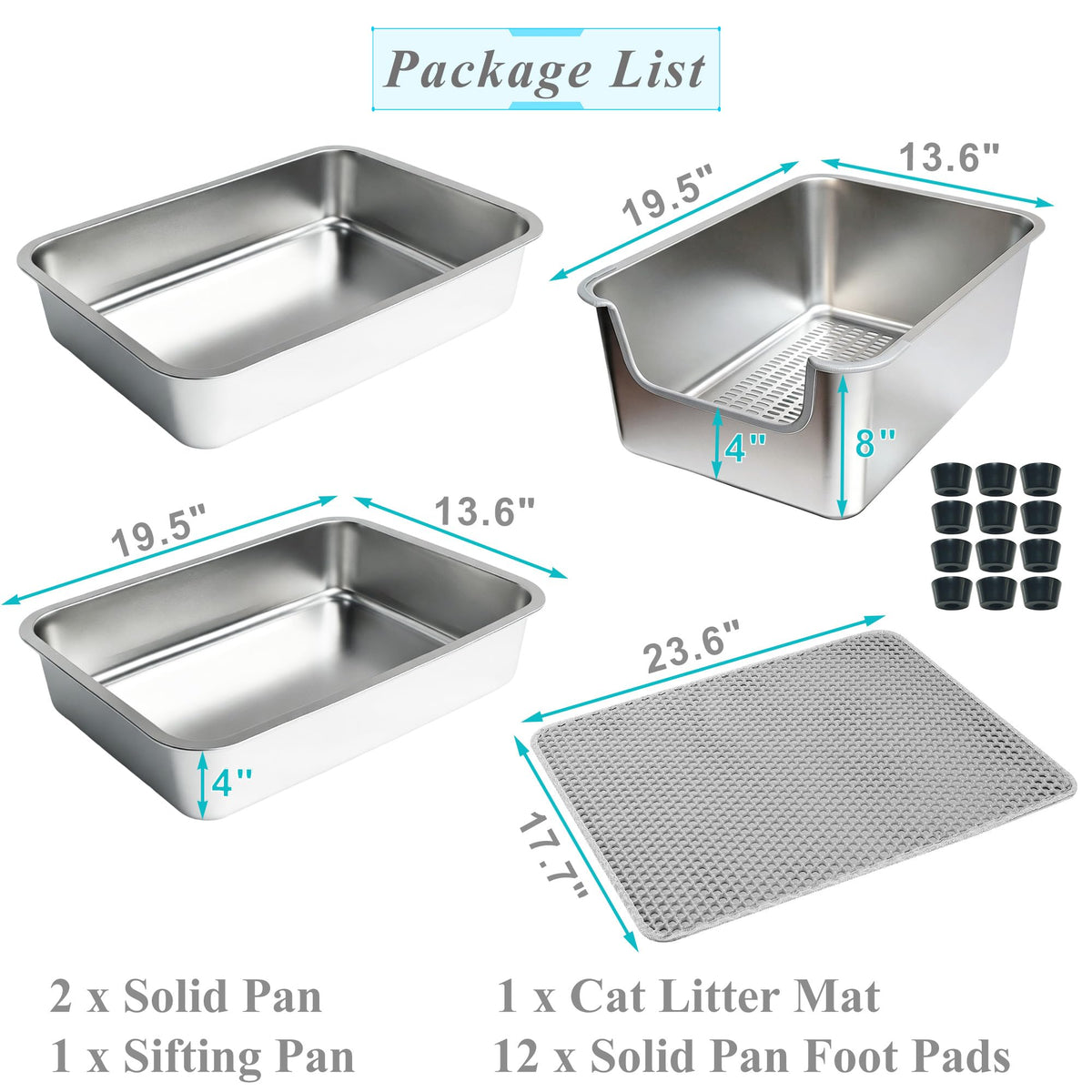 Stainless Steel Sifting Cat Litter Box T5509