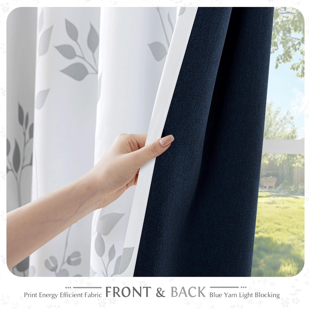 Grey White 100x84 Blackout Curtains J5519