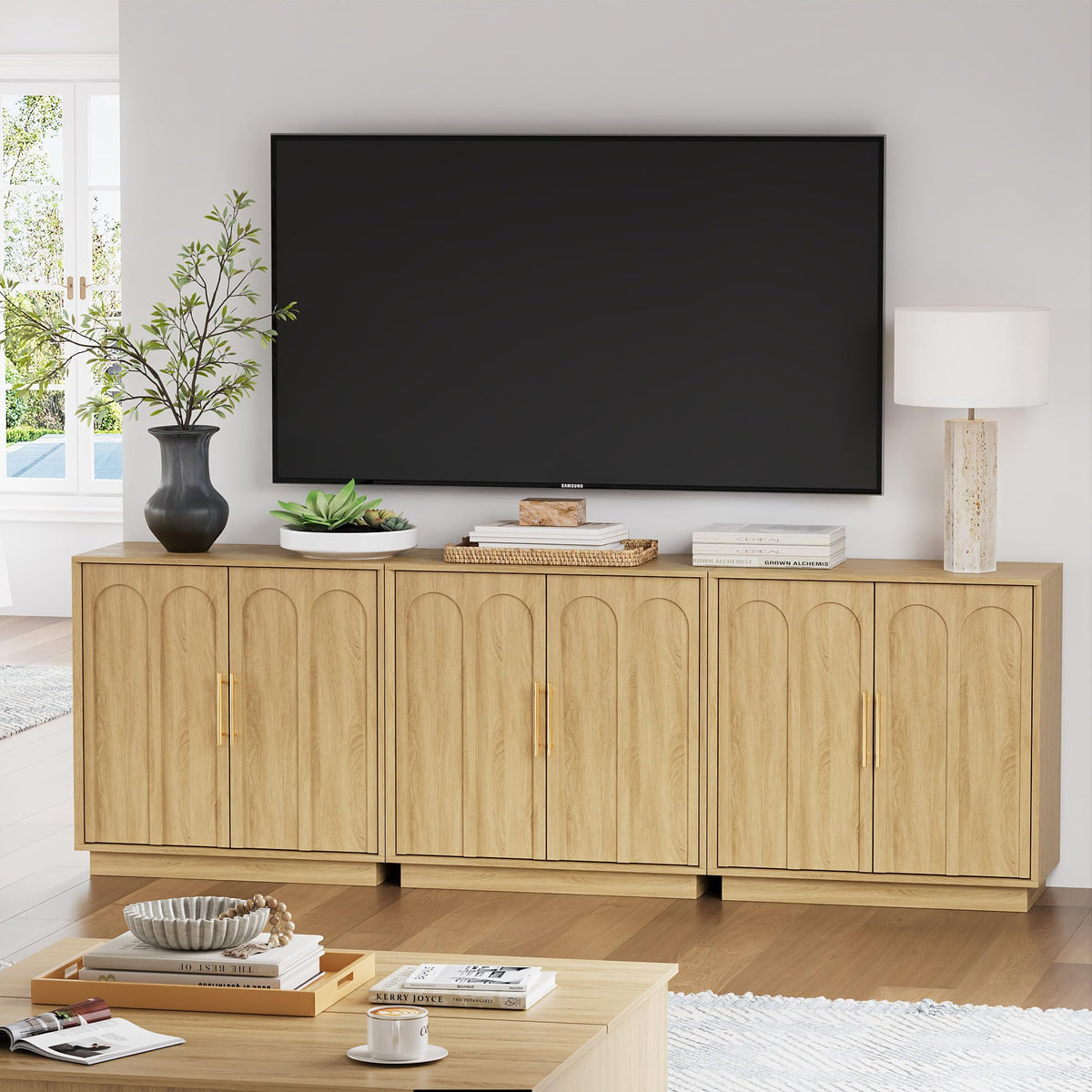 31.5" Oak Sideboard Buffet Cabinet with Storage Y29001