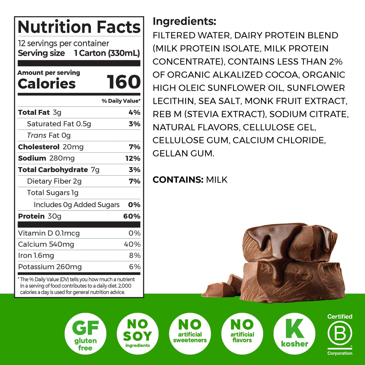 Chocolate High Protein Dairy Shake 11 oz 12pk E390961