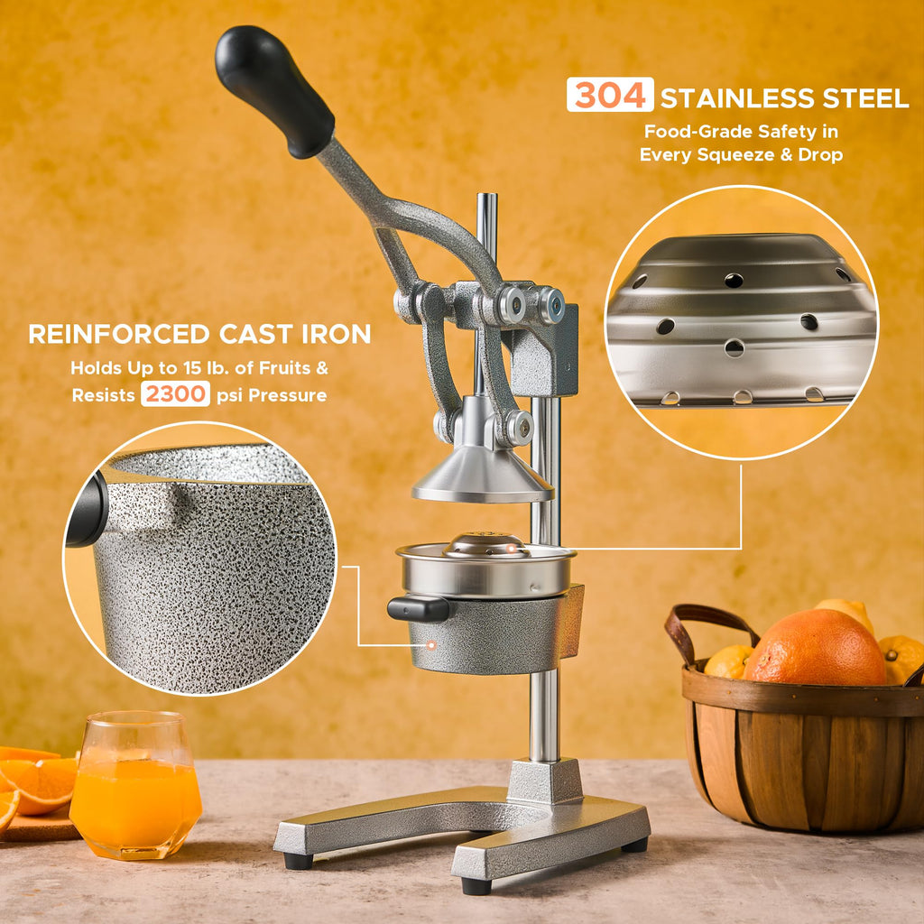 Cast Iron Manual Citrus Juicer with Strainer Q35592