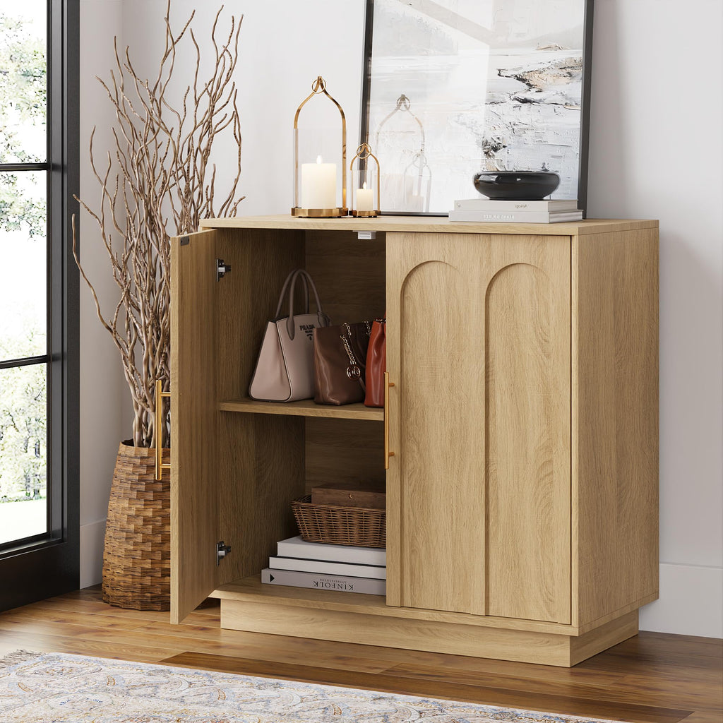 31.5" Oak Sideboard Buffet Cabinet with Storage Y29001