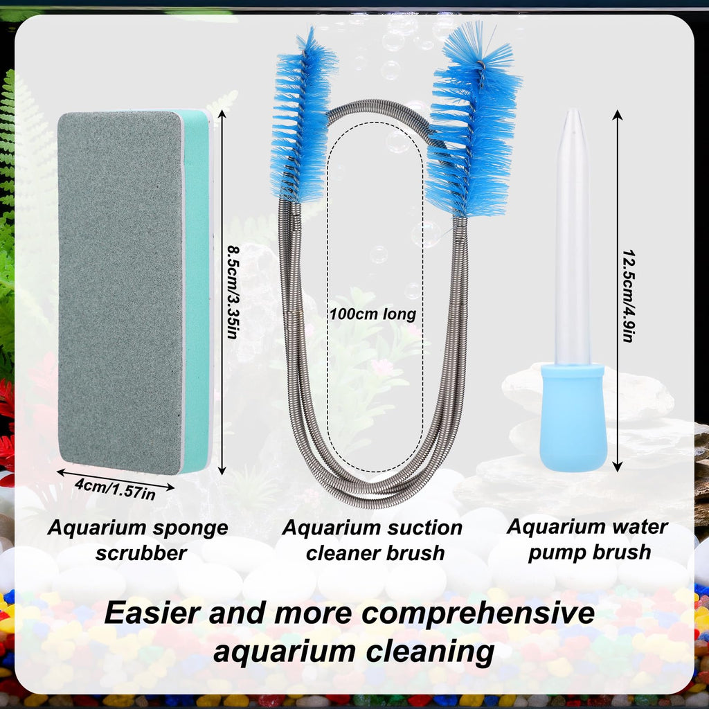 Aquarium Cleaning Tools Kit with Sponge Scrubbers and Brushes F56256