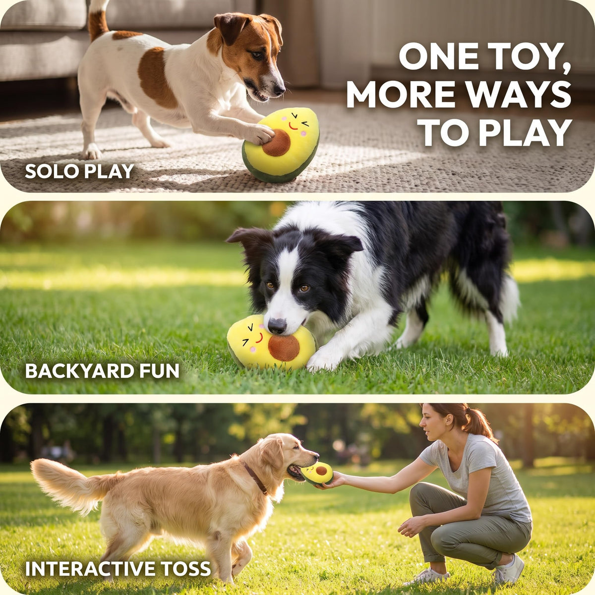 Squeaky Plush Avocado Dog Chew Toy R194333