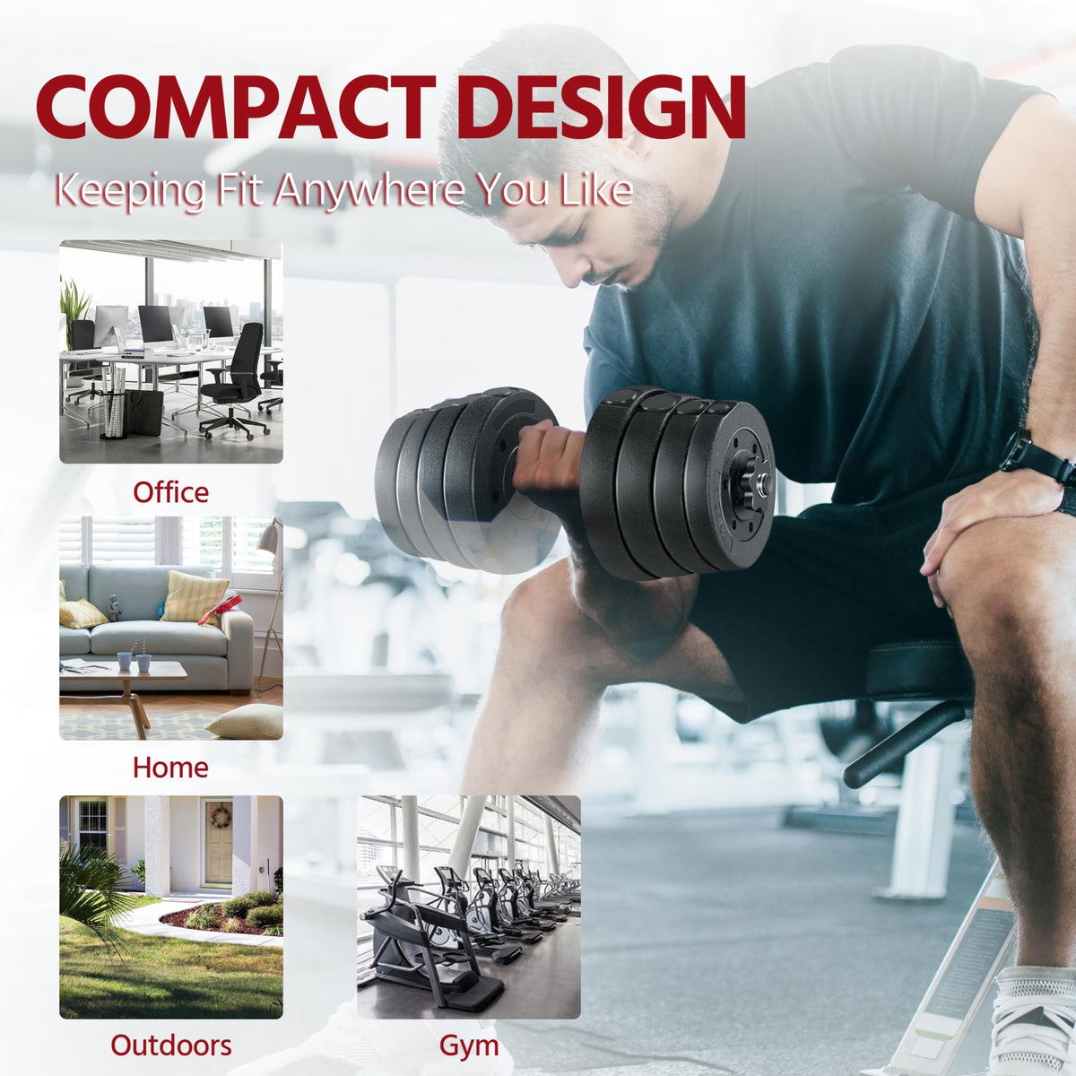 Adjustable Dumbbell Set with Spinlock Collars N997
