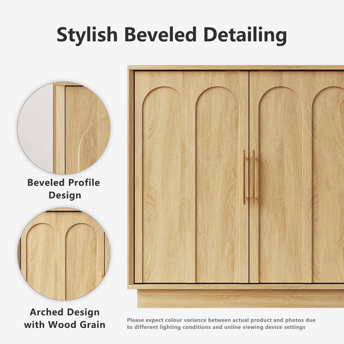 31.5" Oak Sideboard Buffet Cabinet with Storage Y29001