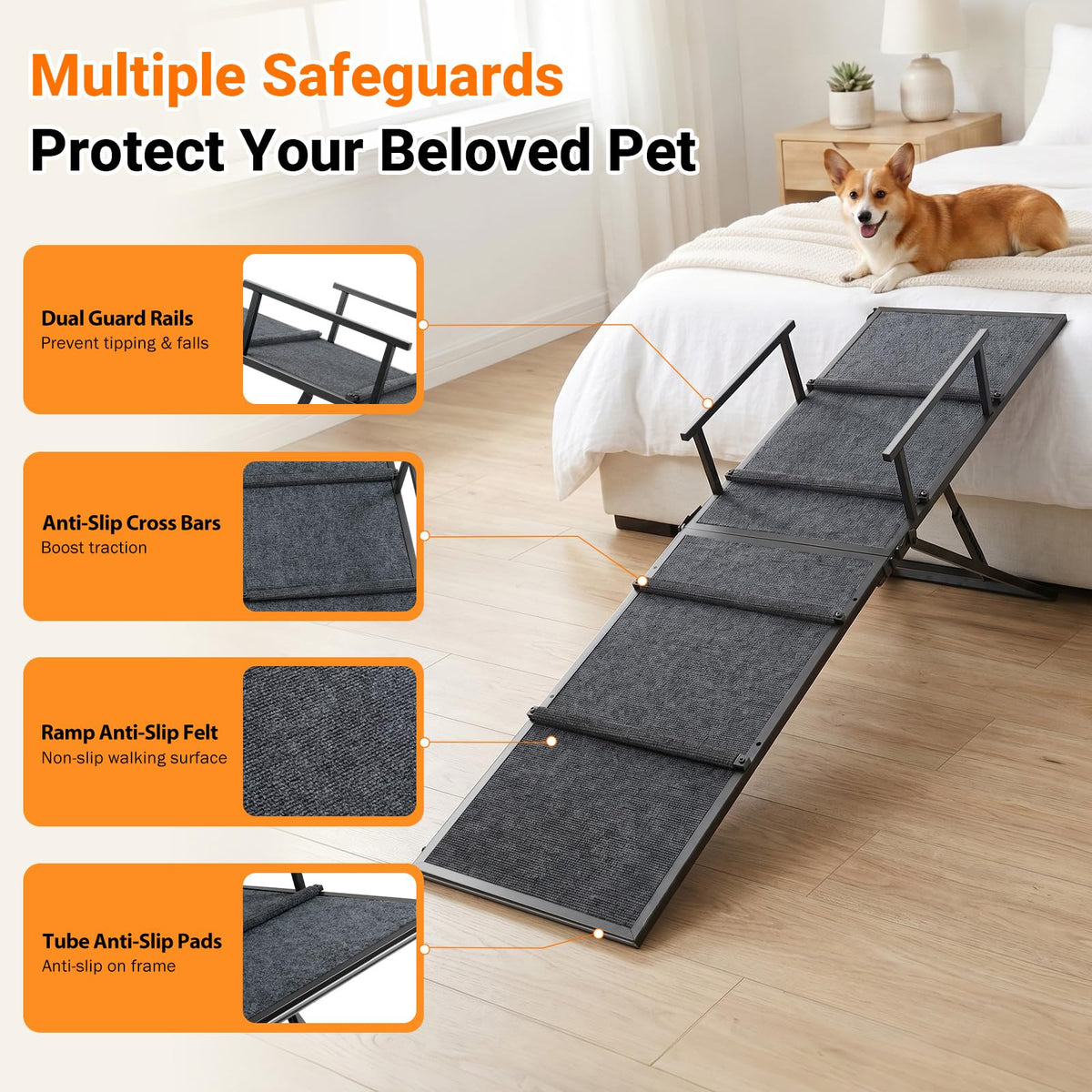 63" Foldable Metal Dog Ramp D2340